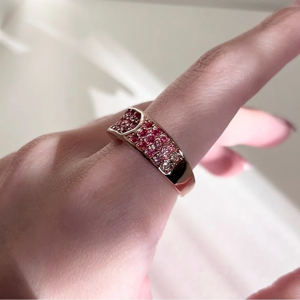 NWOT 18k gp rose gold belt ring